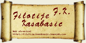 Filotije Kasabašić vizit kartica